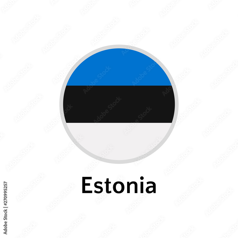 Estonia flag round flat icon, european country vector illustration Estonia flag round flat icon, european country vector illustration