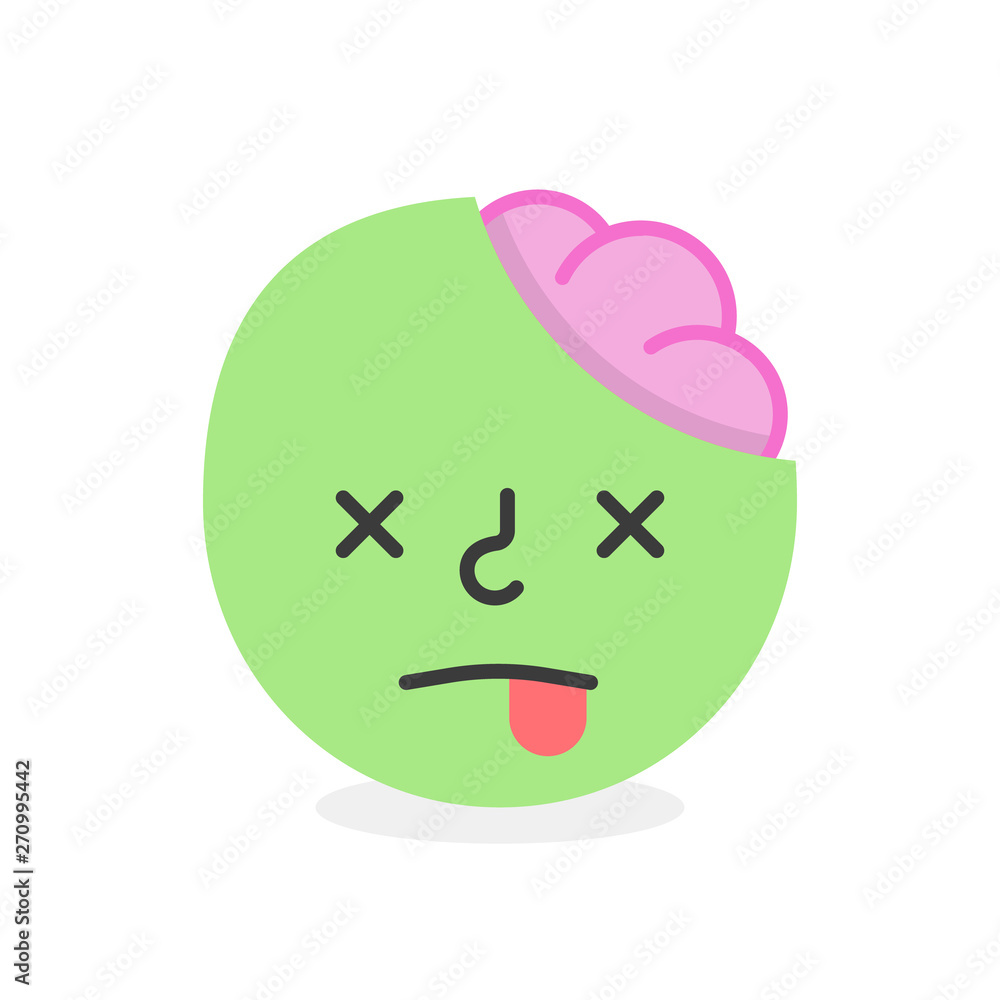 Trendy dead emoji smile. Vector eps10 illustration Trendy dead emoji smile. Vector eps10 illustration