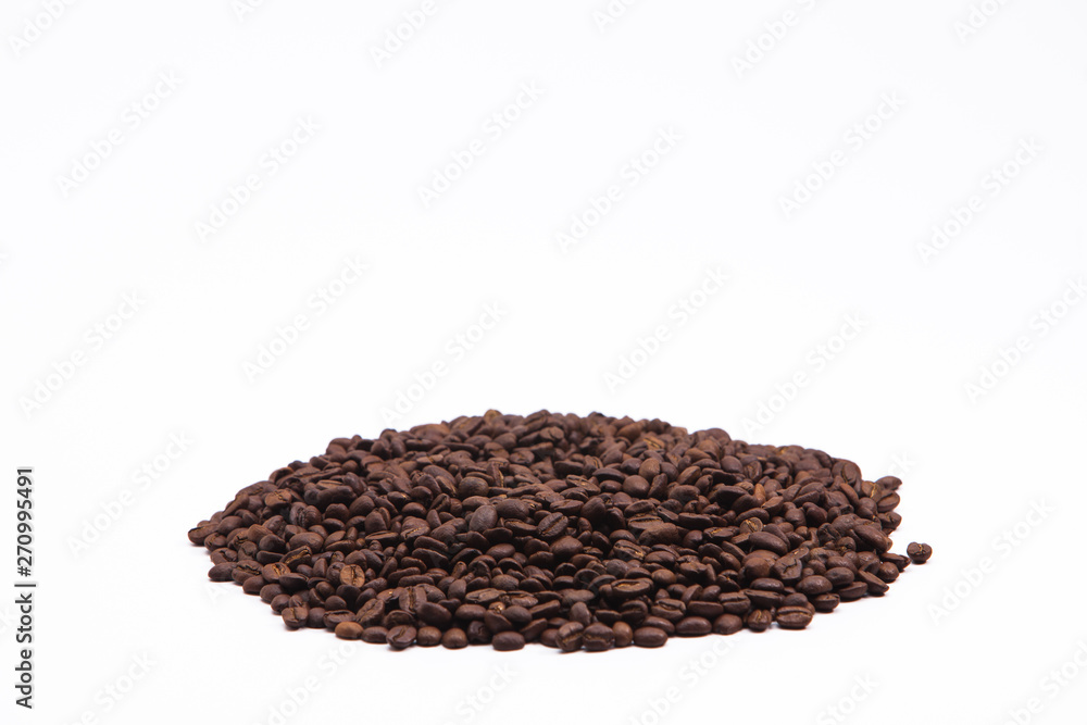 A group of roasted coffee beans isolated A group of roasted coffee beans isolated