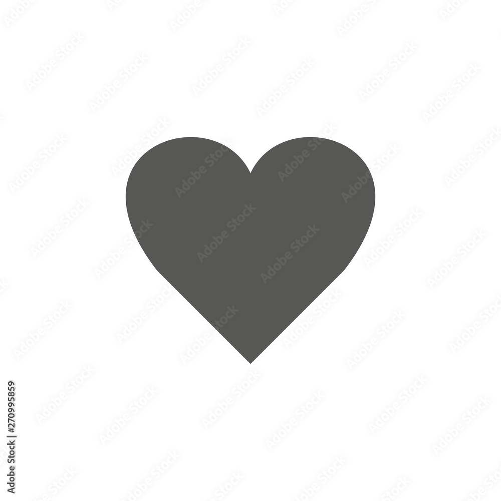 Heart vector icon, Love symbol. Valentine s Day sign, emblem isolated on white background, Flat style for graphic and web design, logo.
