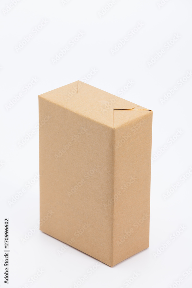 Recycle brown gift box isolated on white Recycle brown gift box isolated on white
