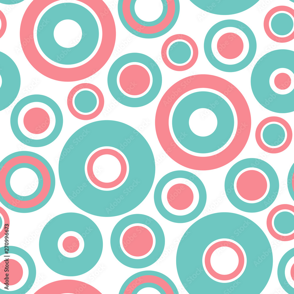 Round seamless pattern of random circles and rings. Dotted round seamless background, pattern, ornament. Vector illustration. Round seamless pattern of random circles and rings. Dotted round seamless background, pattern, ornament. Vector illustration.