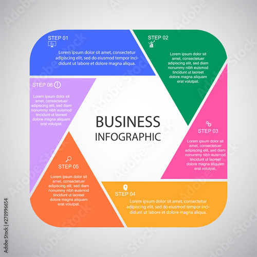 Business InfoGraphics, Hexagon diagram, Process Design, Marketing presentation , section banner