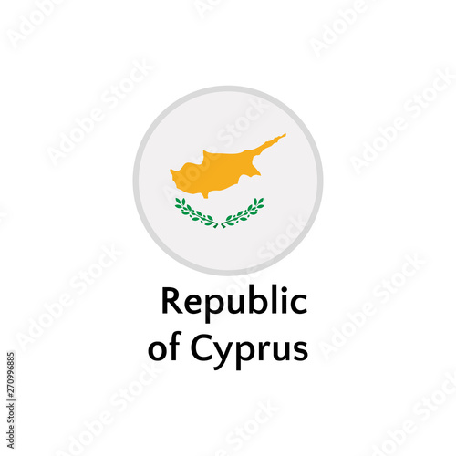 Republic of Cyprus flag round flat icon, european country vector illustration