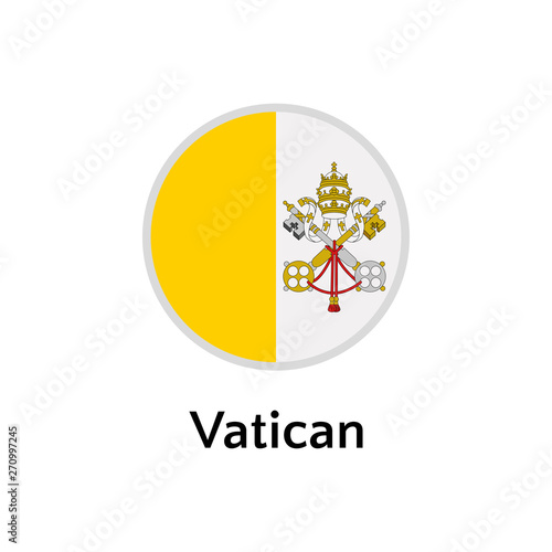 Vatican flag round flat icon, european country vector illustration