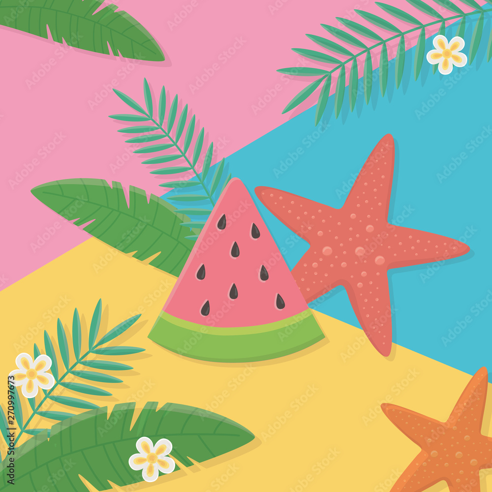 Obraz premium Summer and vacation icon set design