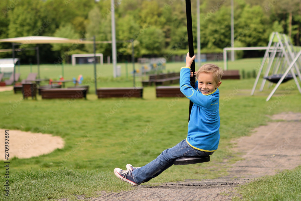 Happy child on the playground.
