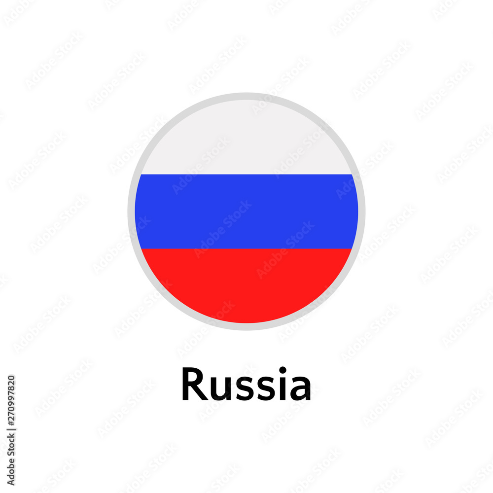 Russia flag round flat icon, european country vector illustration Russia flag round flat icon, european country vector illustration