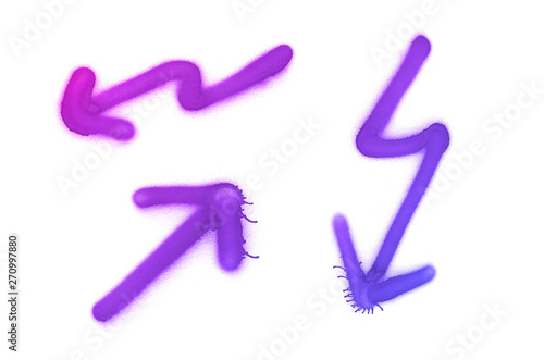 Graffiti lighting signs sprayed on white isolated background