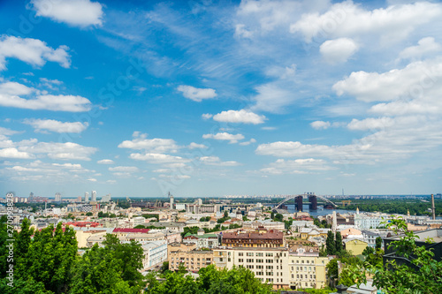 Beautiful panoramic view on Dnieper river in Kiev, Ukraine.