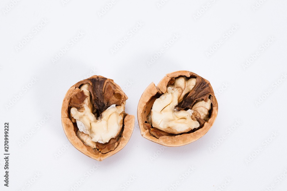 Kernel walnut isolated on the white background Kernel walnut isolated on the white background