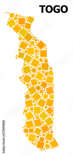 Gold Rotated Square Pattern Map of Togo