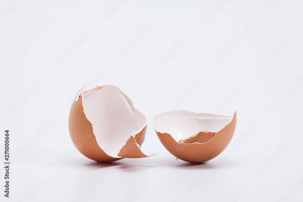 Broken egg shell isolated on white Broken egg shell isolated on white