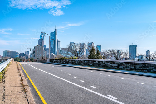 Philadelphia  Pennsylvania  USA - December  2018 - Philadelphia downtown skyline.