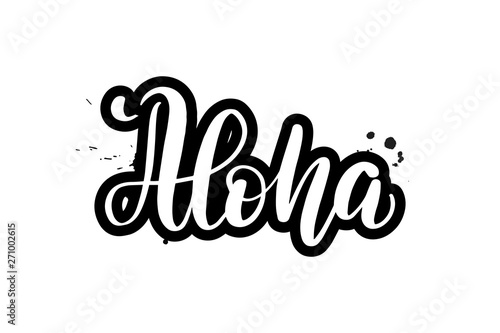 brush lettering aloha