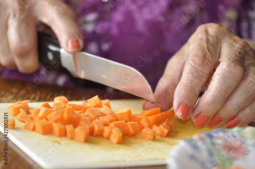 carrot food knife cutting cooking