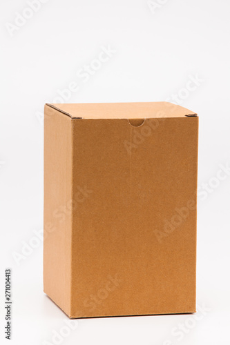Cardboard box isolated on white with open  © papii