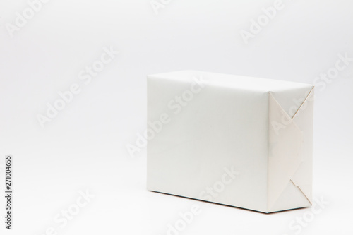  White paper gift box on isolated background