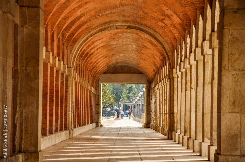 Linear perspective, Architecture, Royal Palace of Aranjuez, Madrid, Spain.