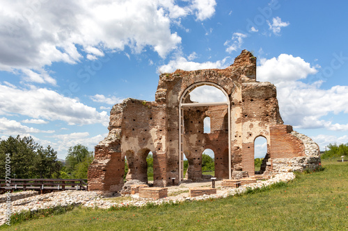 Ruins of early Byzantine Christian basilica know as The Red Church near town of Perushtitsa, Plovdiv Region, Bulgaria