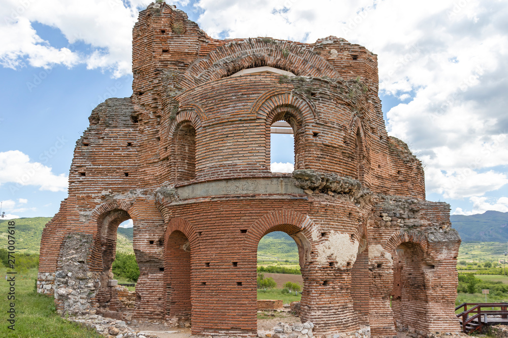 Ruins of early Byzantine Christian basilica know as The Red Church near town of Perushtitsa, Plovdiv Region, Bulgaria