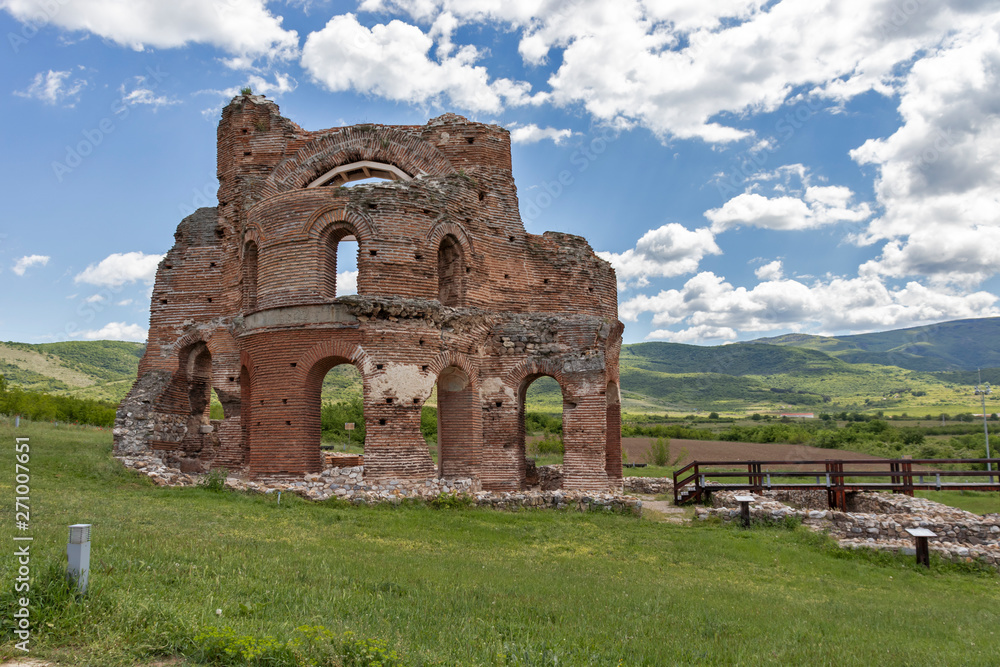 Ruins of early Byzantine Christian basilica know as The Red Church near town of Perushtitsa, Plovdiv Region, Bulgaria