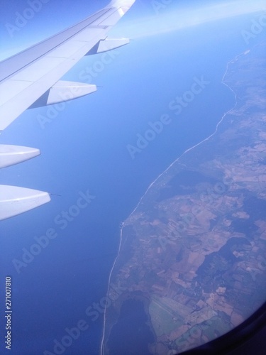 Widok z samolotu, wybrzeże morza Bałtyckiego