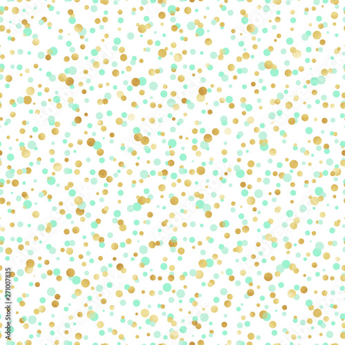 Pastel and Gold Confetti Seamless Pattern - Cute pastel and gold confetti repeating pattern design