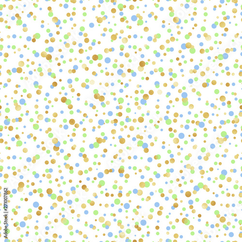 Pastel and Gold Confetti Seamless Pattern - Cute pastel and gold confetti repeating pattern design