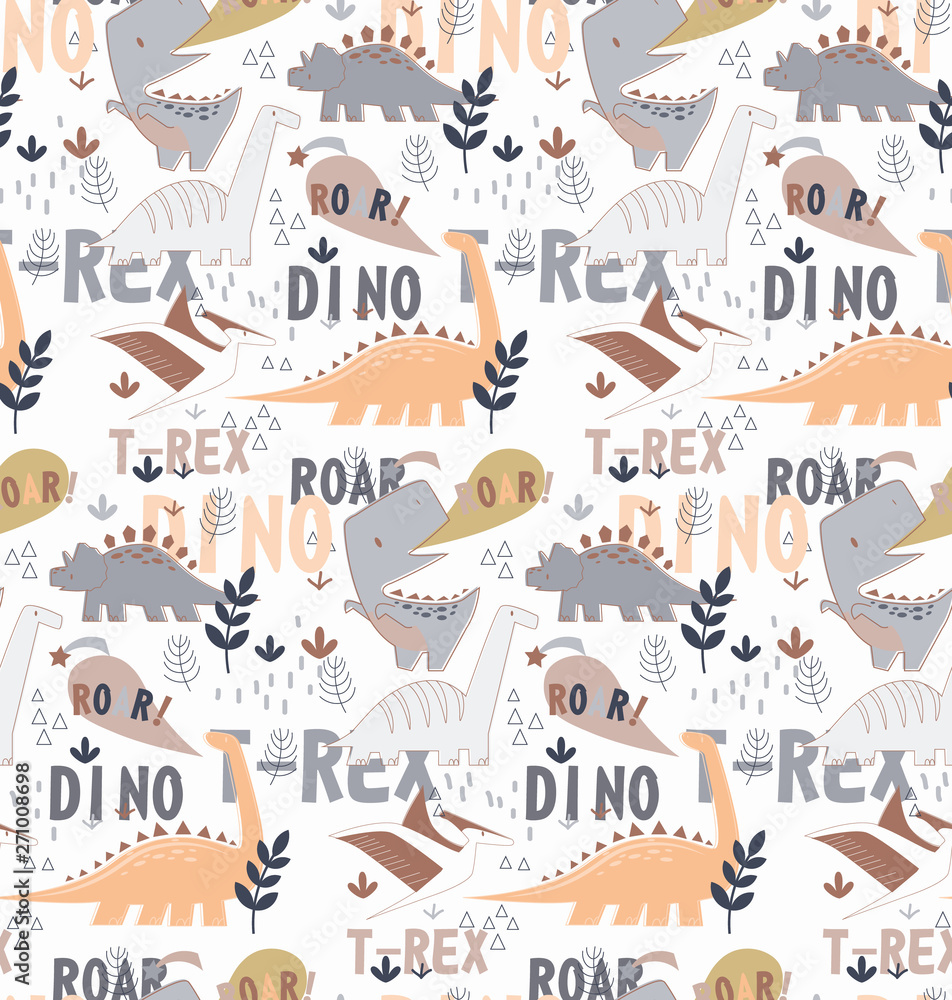 Dino pattern seamless cartoon design