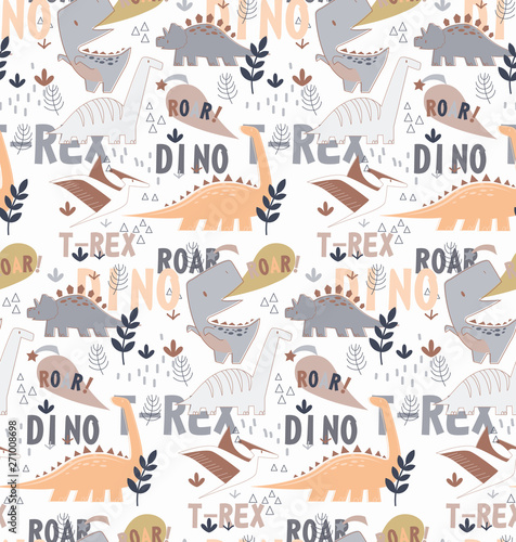 Dino pattern seamless cartoon design