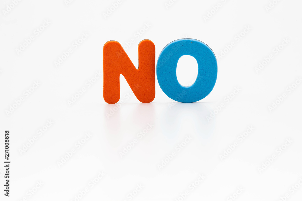 Letter colorful N O isolated on white Letter colorful N O isolated on white