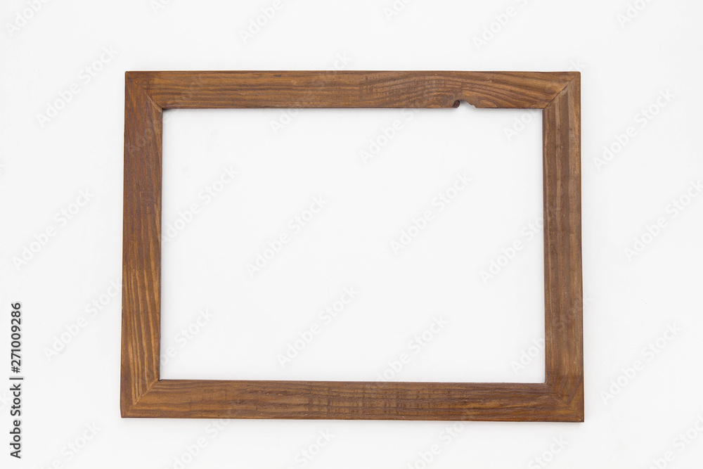 Wooden frame for painting or picture on white background Wooden frame for painting or picture on white background