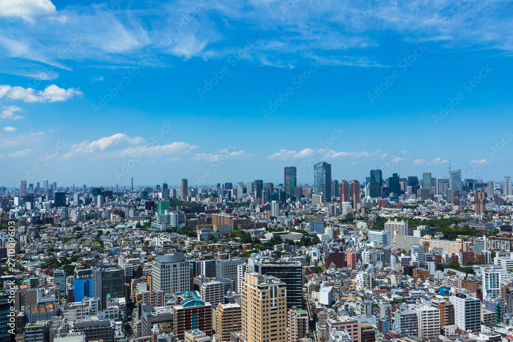 (東京都-都市風景)高層ビルラウンジから望む六本木方面の風景