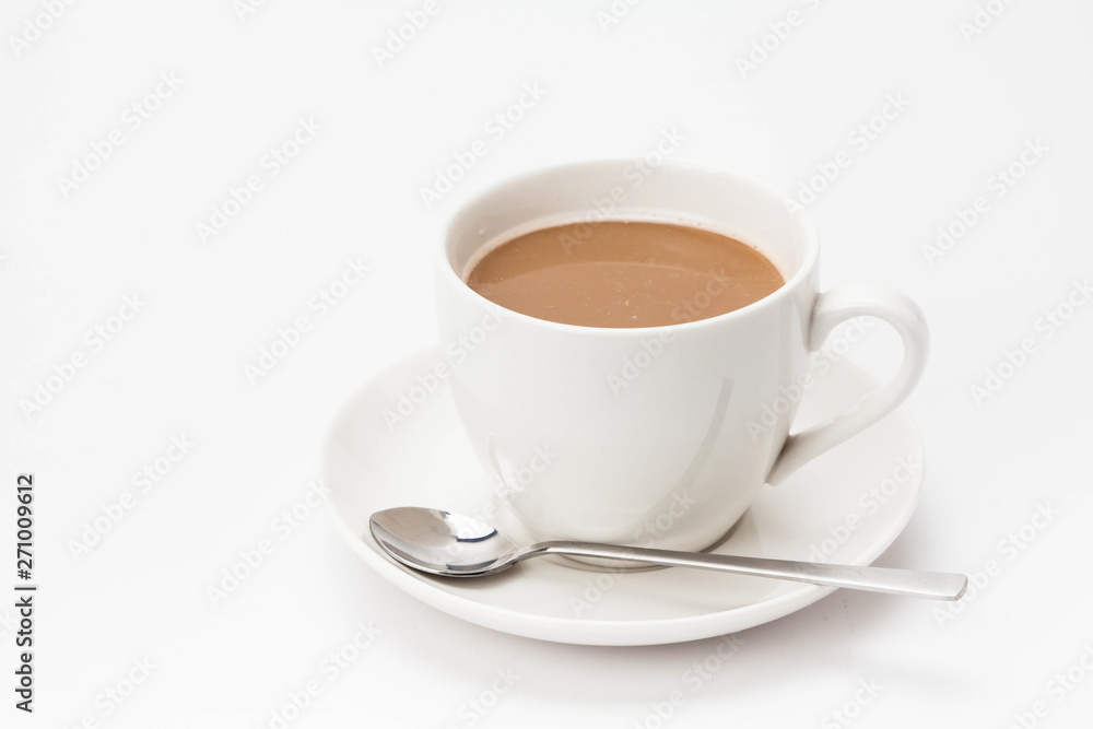Coffee cup on saucer on white background Coffee cup on saucer on white background