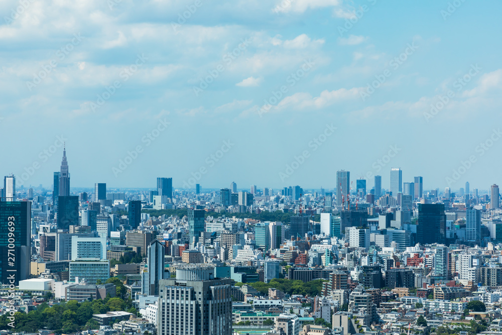 (東京都-都市風景)高層ビルラウンジから望む青山方面の風景