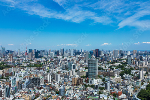 (東京都-都市風景)高層ビルラウンジから望む晴海･お台場方面の風景１