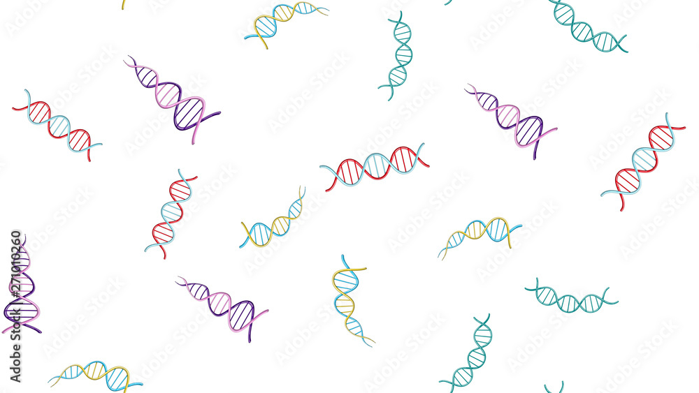 Seamless pattern texture of endless repetitive medical scientific abstract structures of dna gene molecules models on white background. Vector illustration Seamless pattern texture of endless repetitive medical scientific abstract structures of dna gene molecules models on white background. Vector illustration