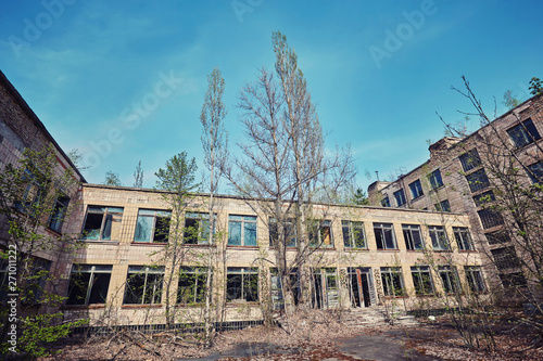 Destroyed school in the city of Pripyt  in the exclusion zone
