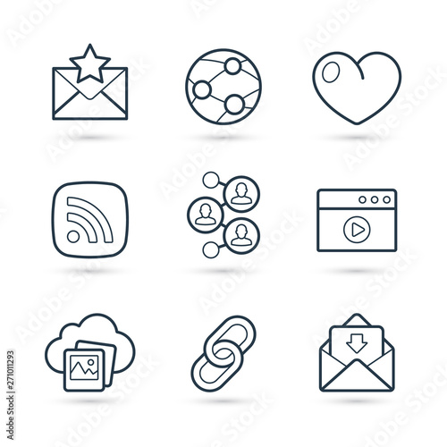 Social media icon set. Vector illustration