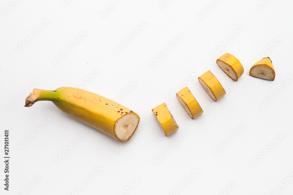 Sliced banana on isolated Sliced banana on isolated