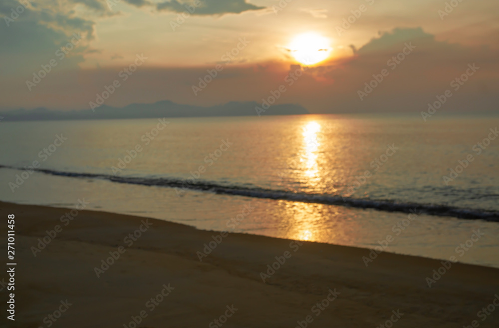 blur sunset on the sea
