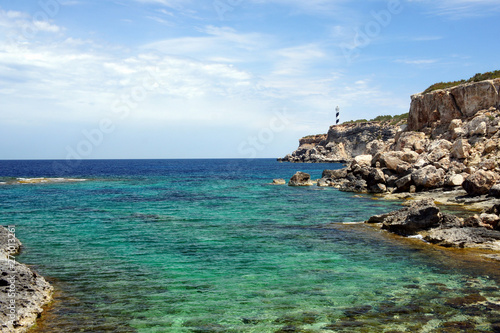 North coast of Ibiza. Lighthouse Punta des Moscarter.