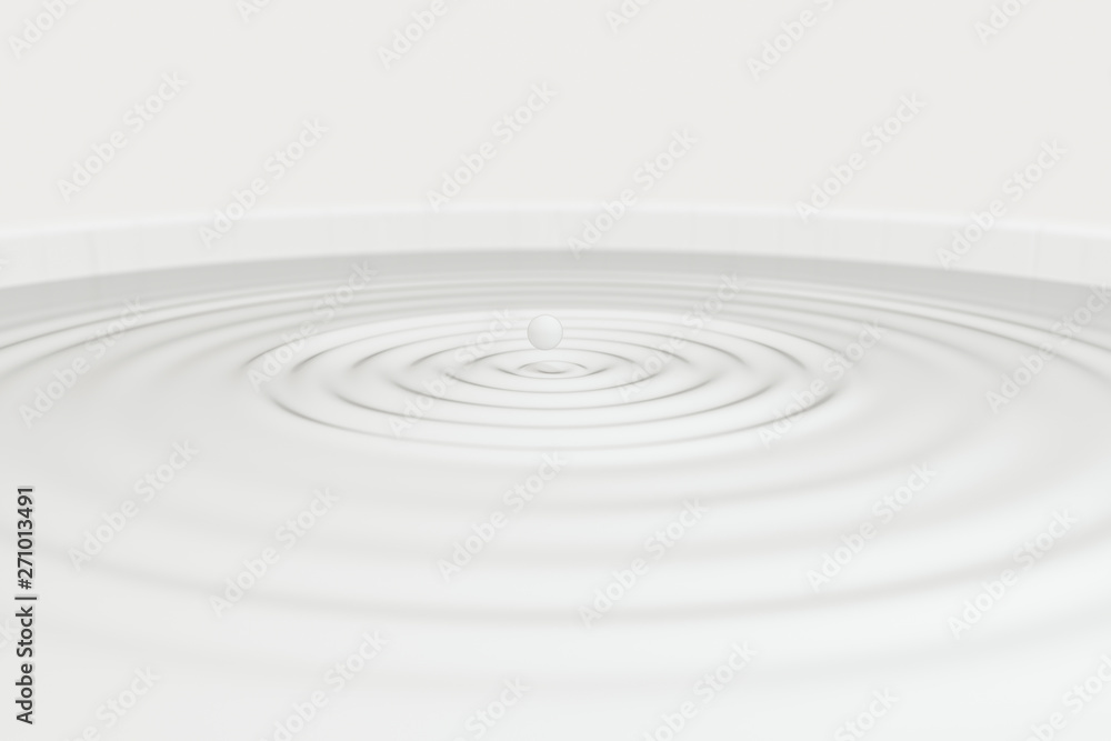 Fototapeta premium White wave liquid ripples by fluid simulation, 3d rendering