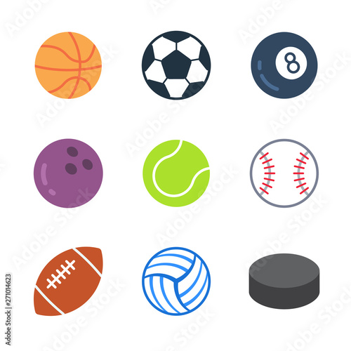 Games and Sport colored trendy icon pack 1. Vector