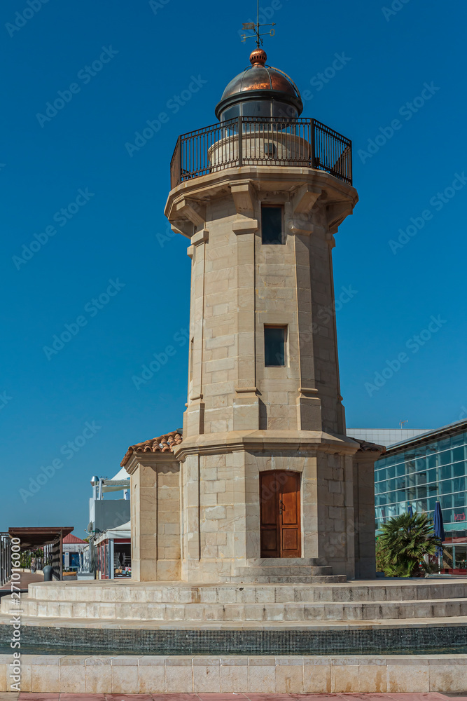 lighthouse in the port of the city of castellon de la plana in the province of castellon, valencian community, spain lighthouse in the port of the city of castellon de la plana in the province of castellon, valencian community, spain