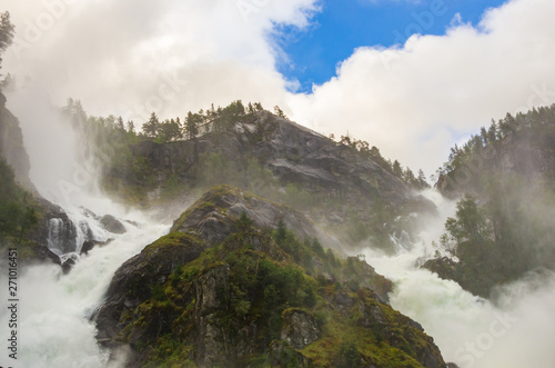 Waterfall of Låtefossen in Norway