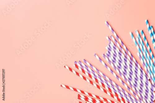 Colorful drinking paper  straws