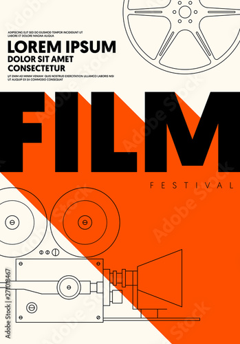 Movie and film poster modern vintage retro style