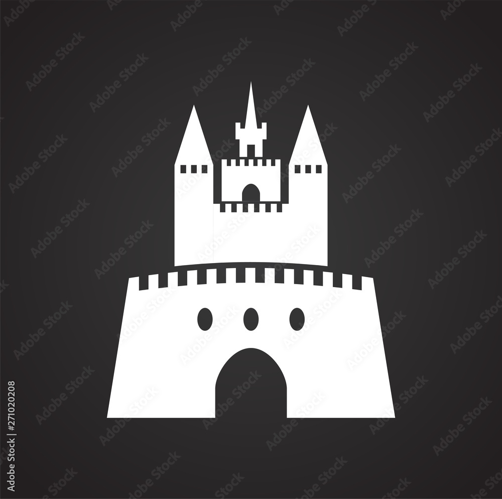 Obraz premium Castle icon on background for graphic and web design. Simple illustration. Internet concept symbol for website button or mobile app.